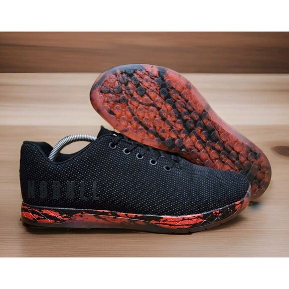 NoBull Trainers Sneakers Shoes Black Spill Red Lifting Gym Crossfit Mens Sz  10.5